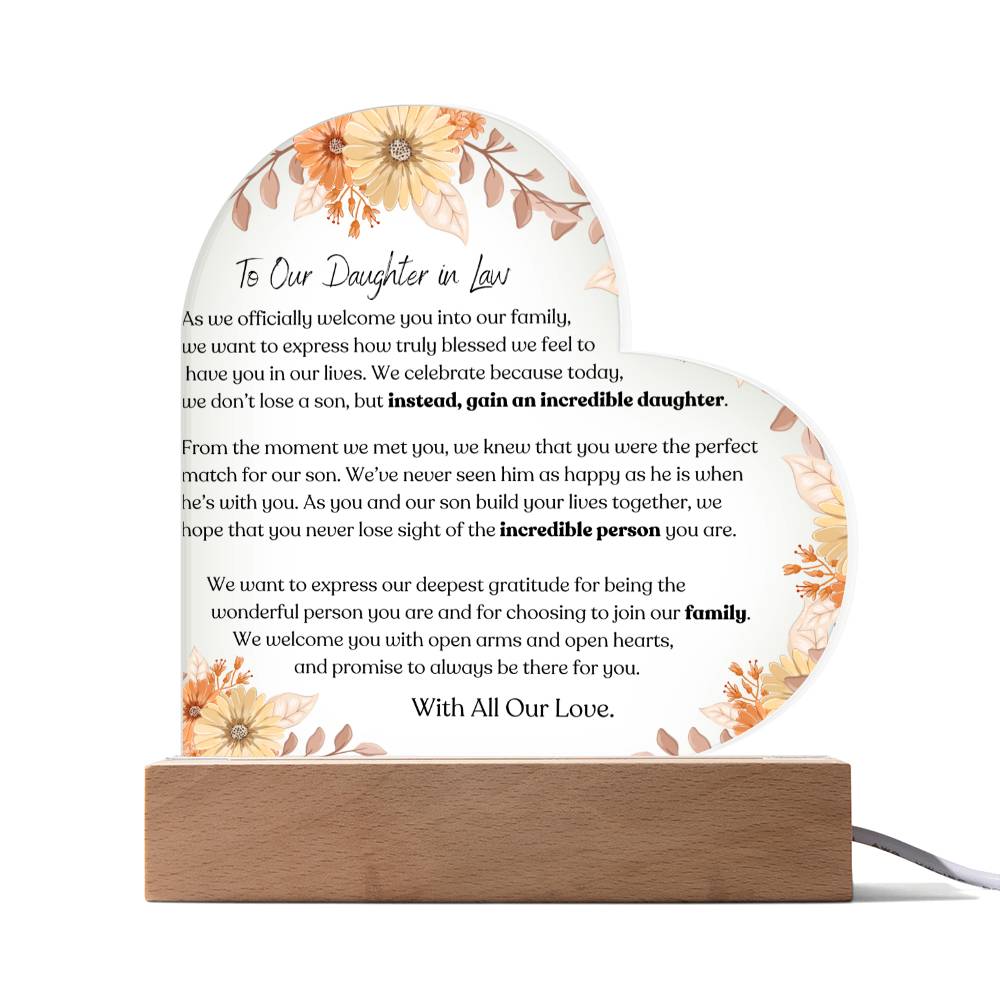 To Our Daughter In Law