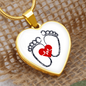 Engravable Baby Footprints & Heart, Heart