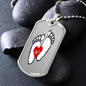 Baby Footprints with heart, Dog tag