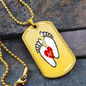 Baby Footprints with heart, Dog tag