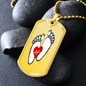 Baby Footprints with heart, Dog tag