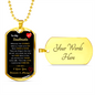To My Soulmate, Dog Tag