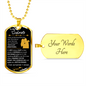 To My Soulmate, Dog Tag