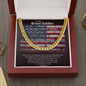 To My Brave Soldier - American Flag Bricks, Cuban Link