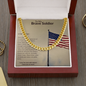 To My Brave Soldier - American Flagpole, Cuban Link