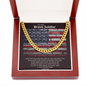 To My Brave Soldier - American Flag Bricks, Cuban Link