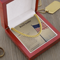 To My Brave Soldier - American Flagpole, Cuban Link