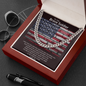 To My Brave Soldier - American Flag Bricks, Cuban Link