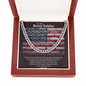 To My Brave Soldier - American Flag Bricks, Cuban Link