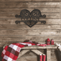 Monogram Heart with Personalized Family Name