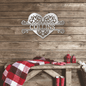 Monogram Heart with Personalized Family Name