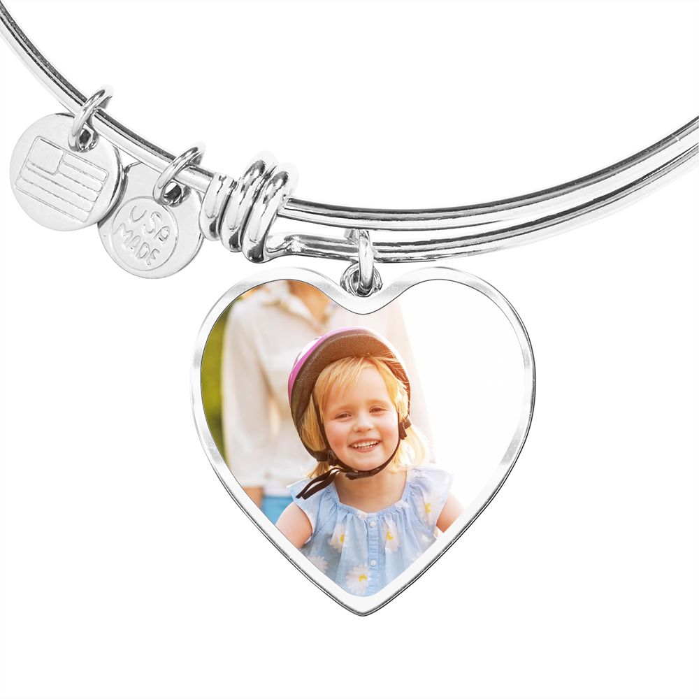 Picture Heart engraved bracelet