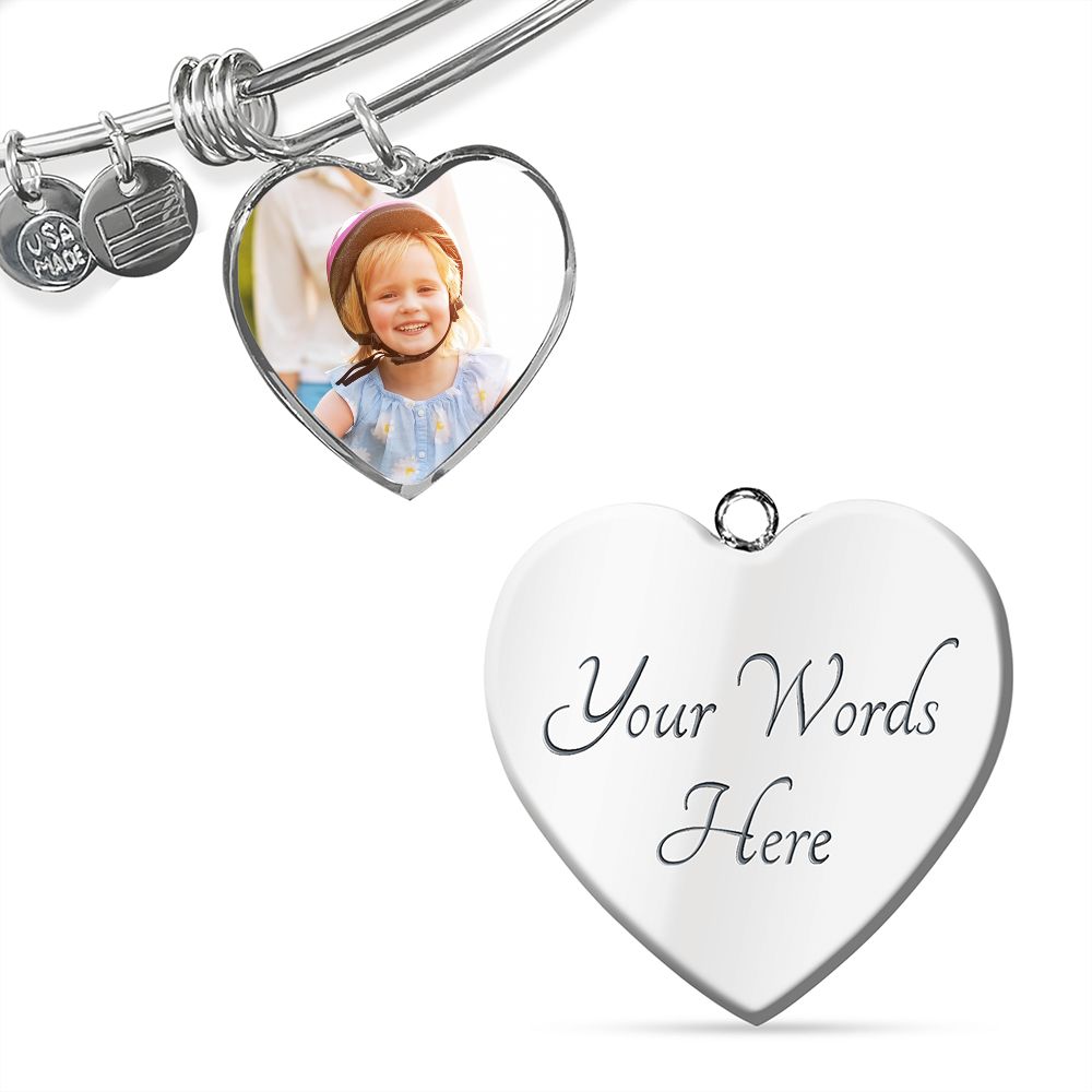 Picture Heart engraved bracelet