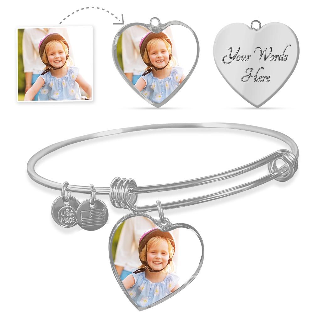 Picture Heart engraved bracelet