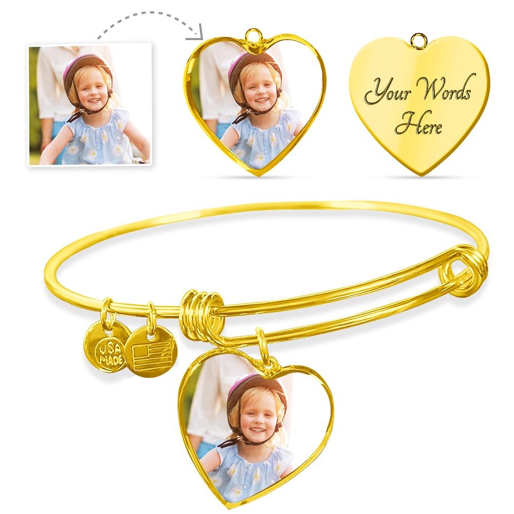 Picture Heart engraved bracelet