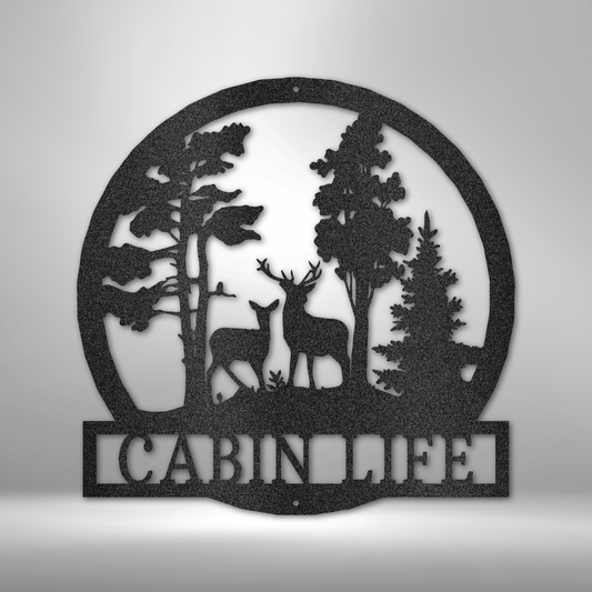 Personalized Deer in Woods Monogram Wall Art