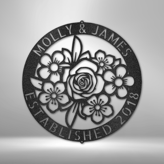 Floral Ring Personalized Wall Art